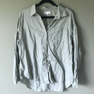 Gap Linen Blend Boyfriend Button Down